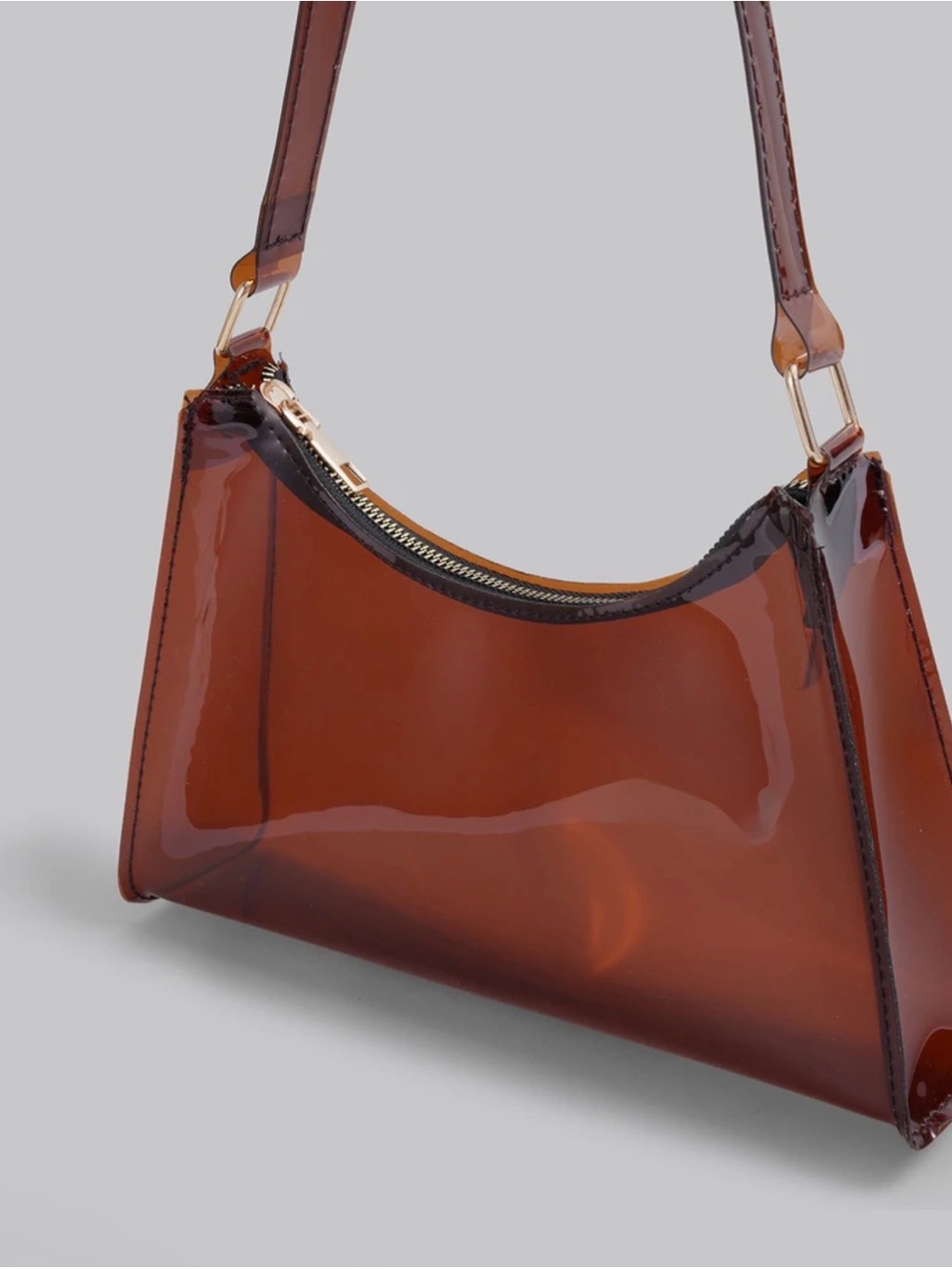Brown Transparent Shoulder Bag